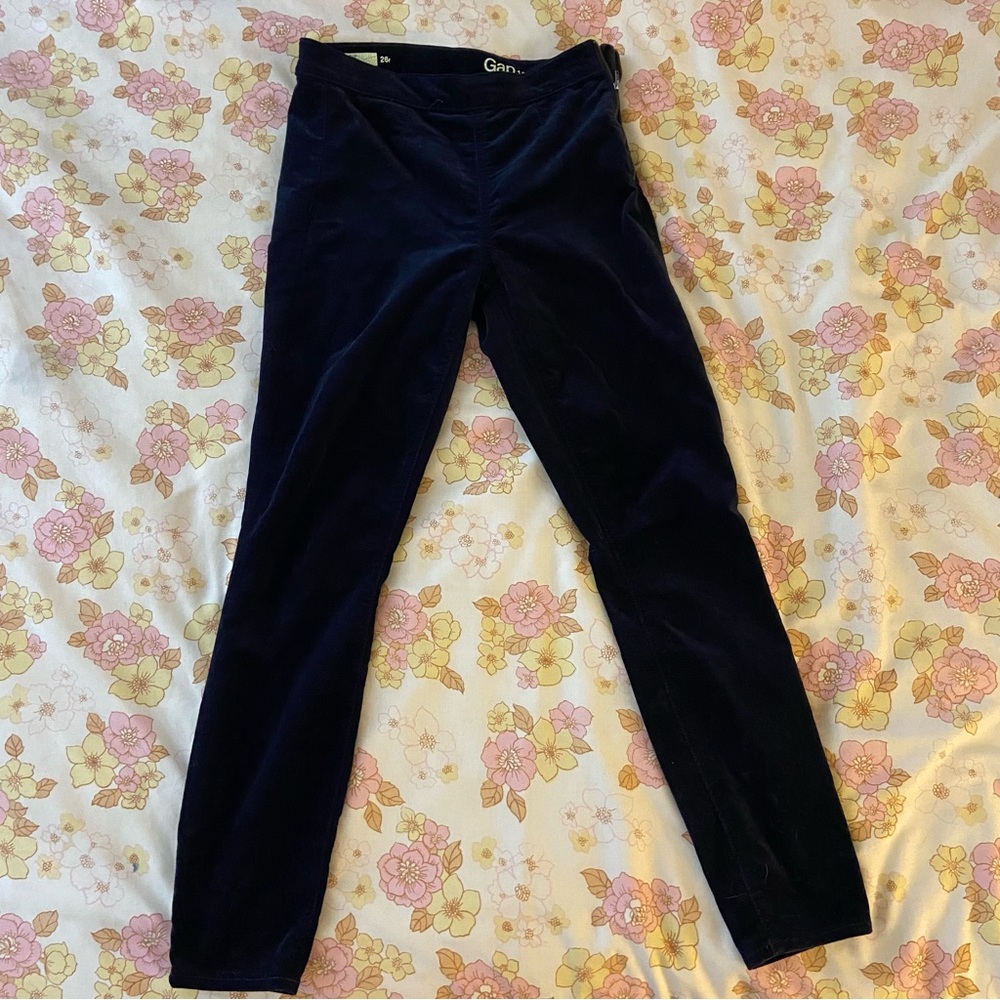 GAP Navy Velvet Leggings
